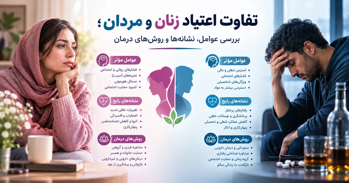 تفاوت اعتیاد زنان با مردان