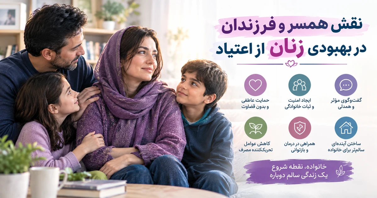 نقش همسر و فرزندان در بهبودی زنان از اعتیاد