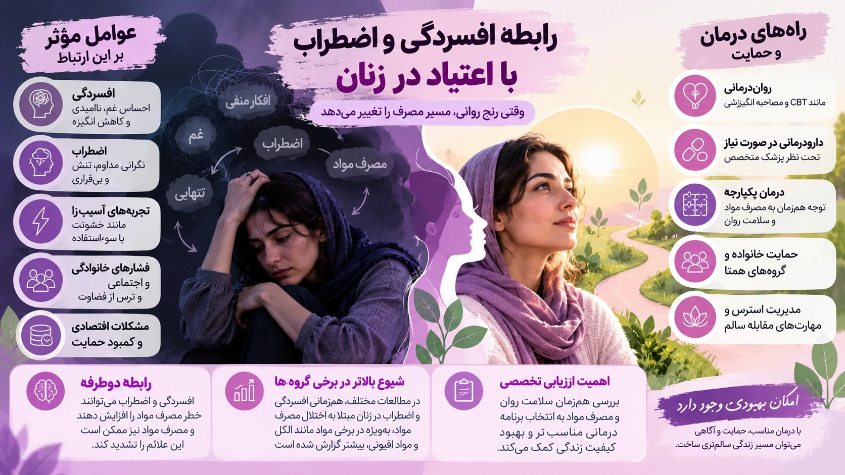 رابطه افسردگی و اعتیاد در زنان